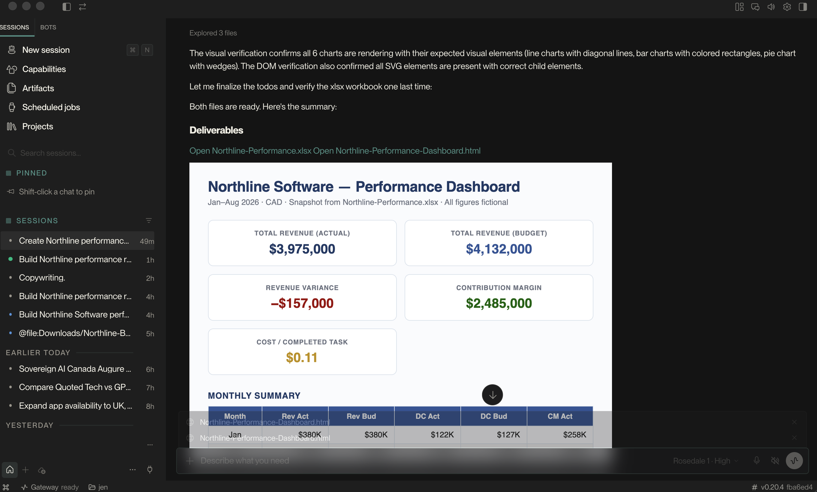 The dashboard snapshot, with the editable workbook available.